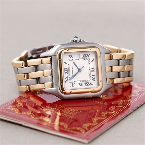 pre owned cartier panthere watch gold|cartier panthere watch second hand.